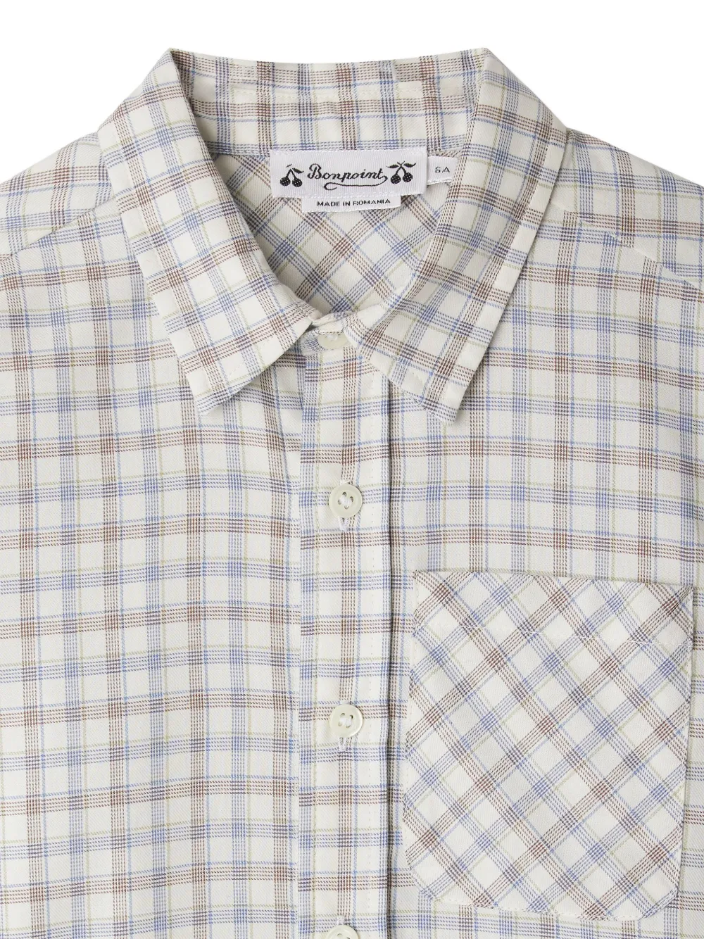 Bonpoint Tango geruit shirt Beige
