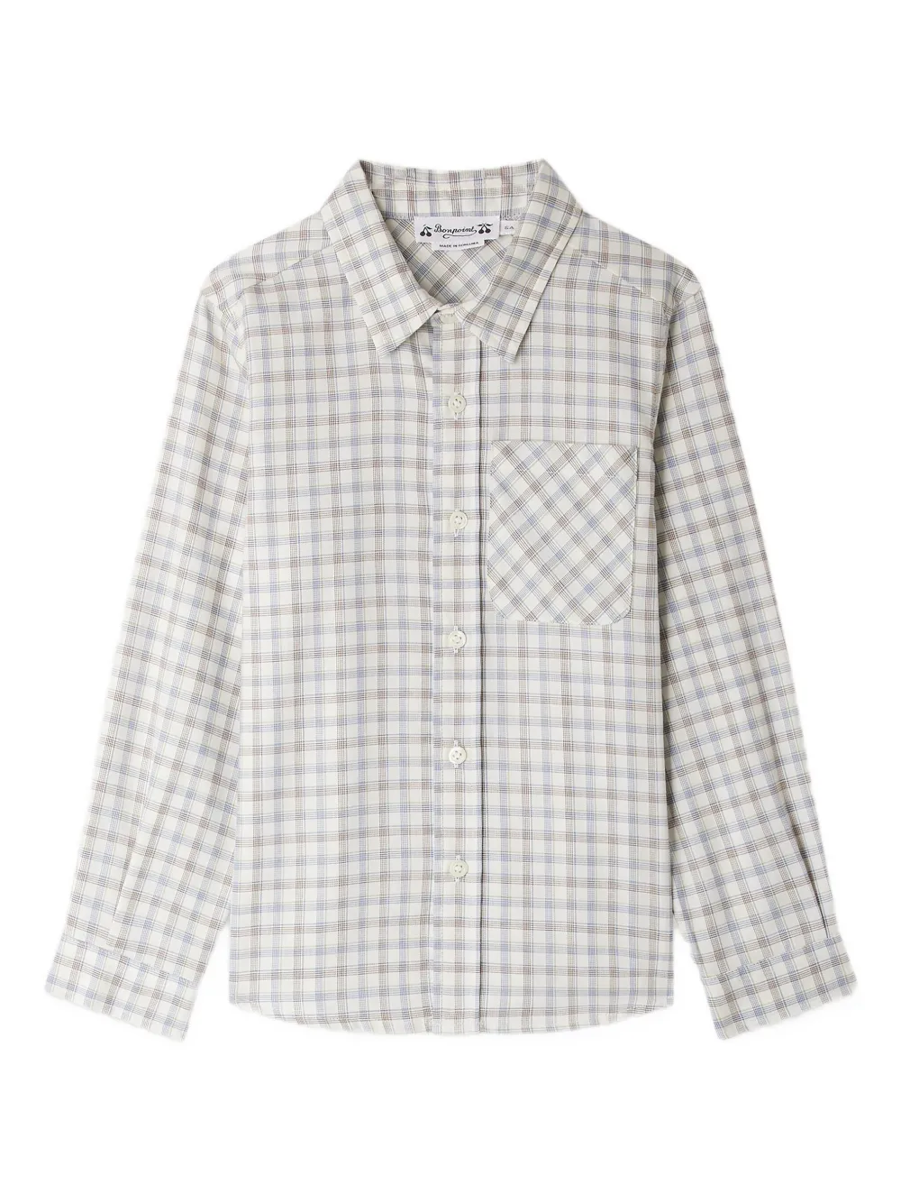 Bonpoint Tango geruit shirt Beige