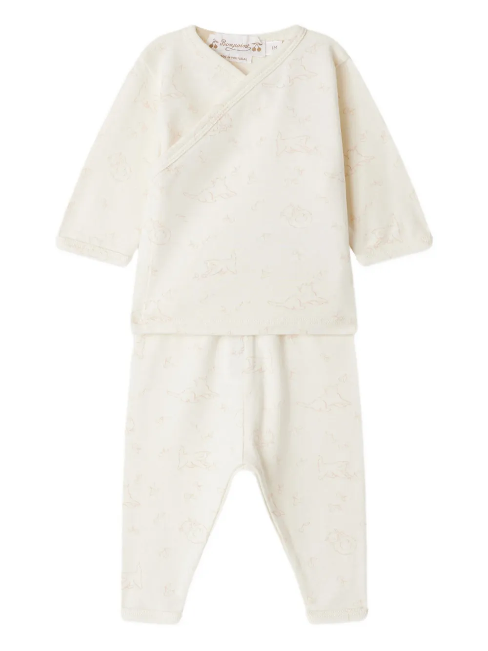 Bonpoint Timao set met print Beige