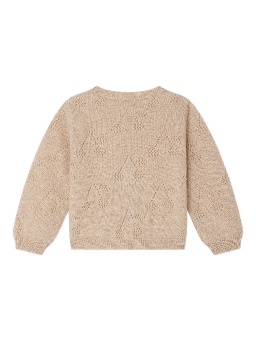Bonpoint Vest met kersenpatroon Beige