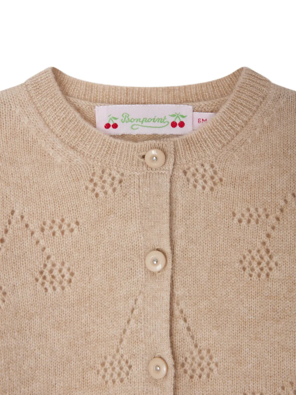 Bonpoint Vest met kersenpatroon Beige