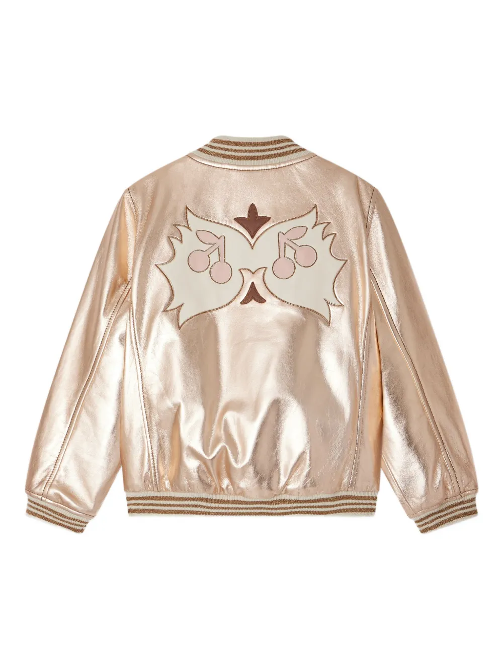 Bonpoint Metallic bomberjack verfraaid met kersen Goud