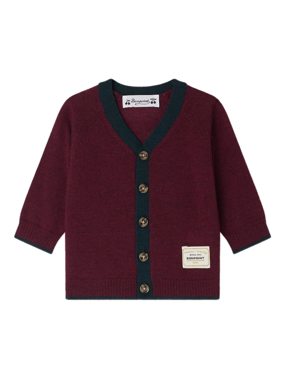 Bonpoint Wollen vest met knoopdetails Rood