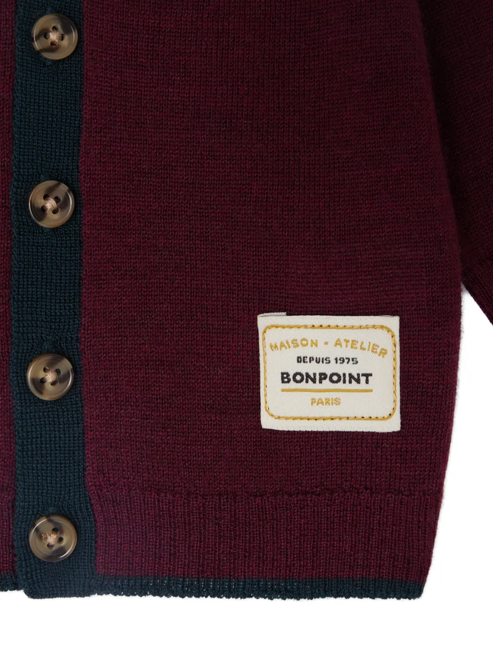 Bonpoint Wollen vest met knoopdetails Rood