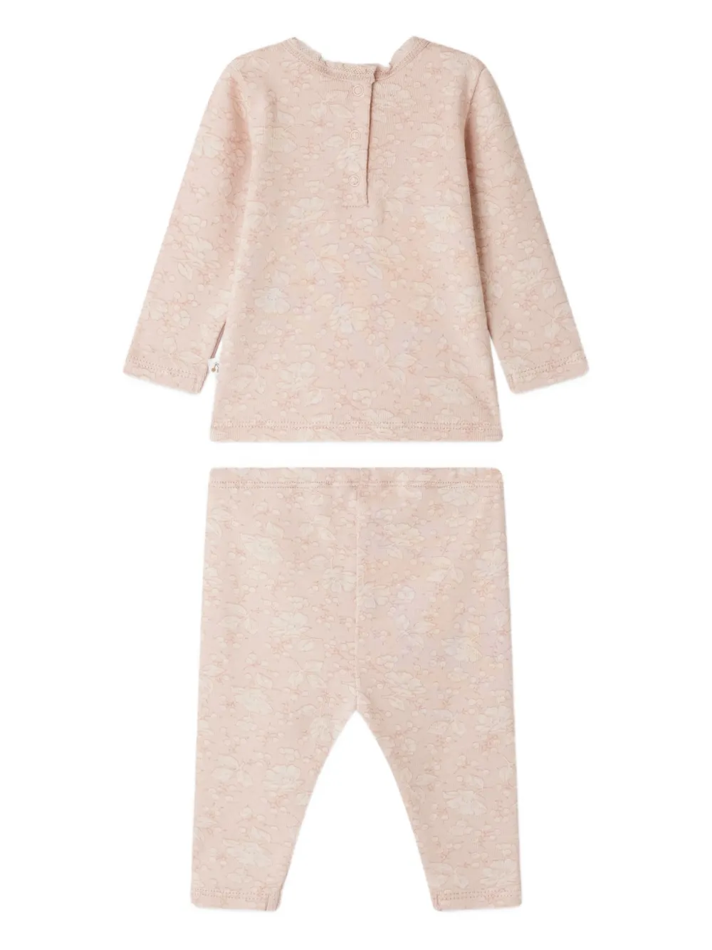 Bonpoint Broekset met afwerking van bloemenkant Roze