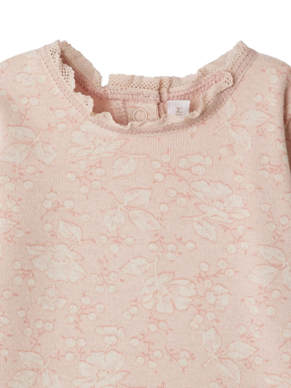 Bonpoint Broekset met afwerking van bloemenkant Roze