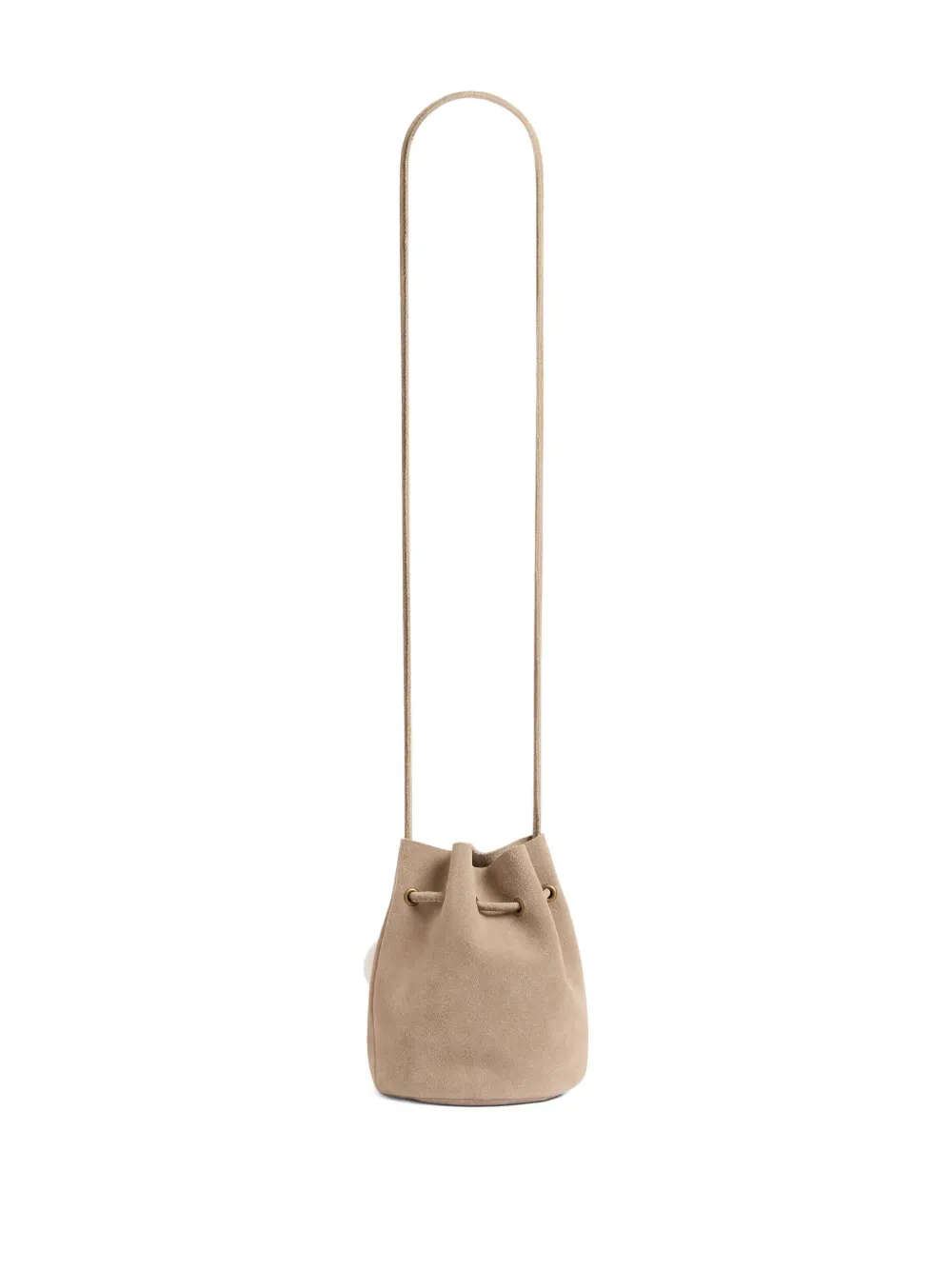 Bonpoint Jessika bucket-tas met pompon en trekkoord - Beige