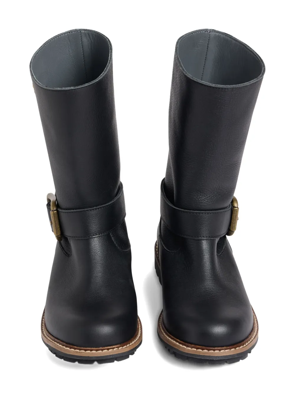 Bonpoint buckle leather boots Black