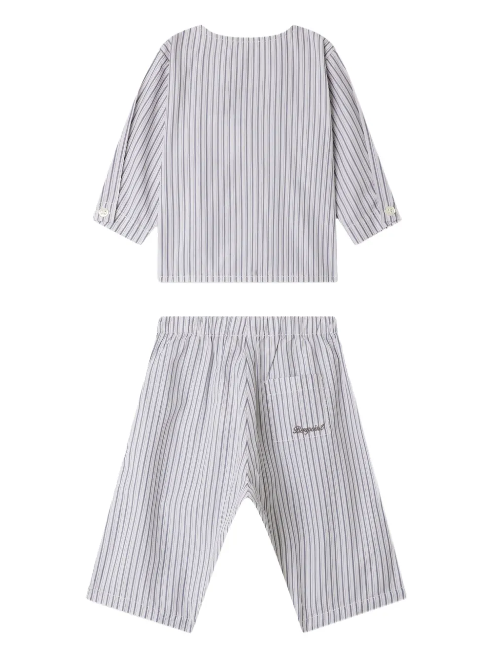 Bonpoint striped button-fastening pyjamas set - Blauw
