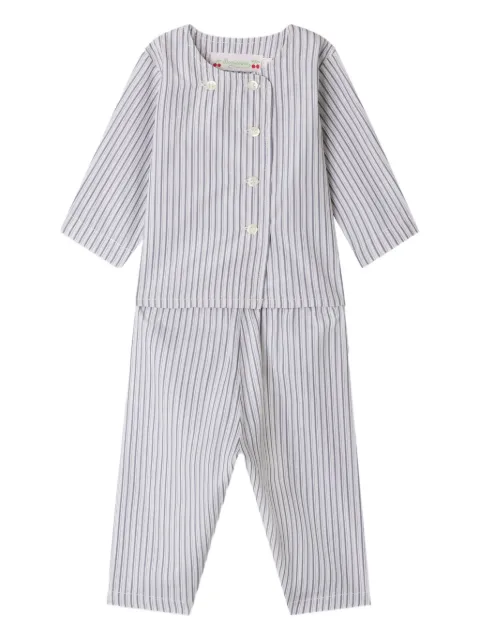 Bonpoint striped button-fastening pyjamas set