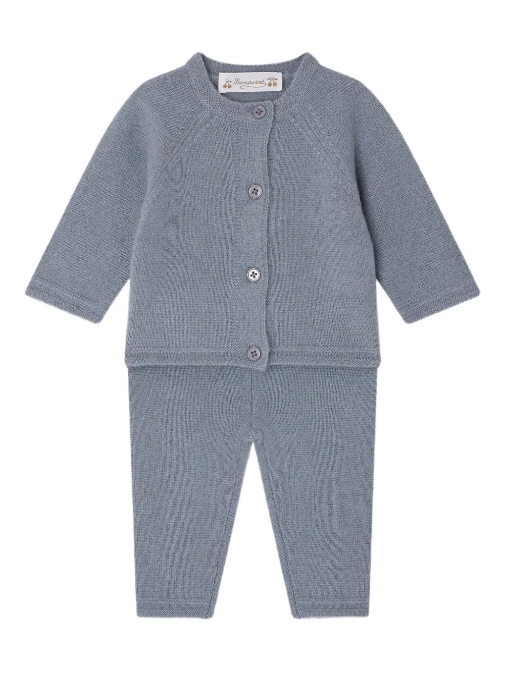 Bonpoint Jeannot kasjmier set met knopen Blauw