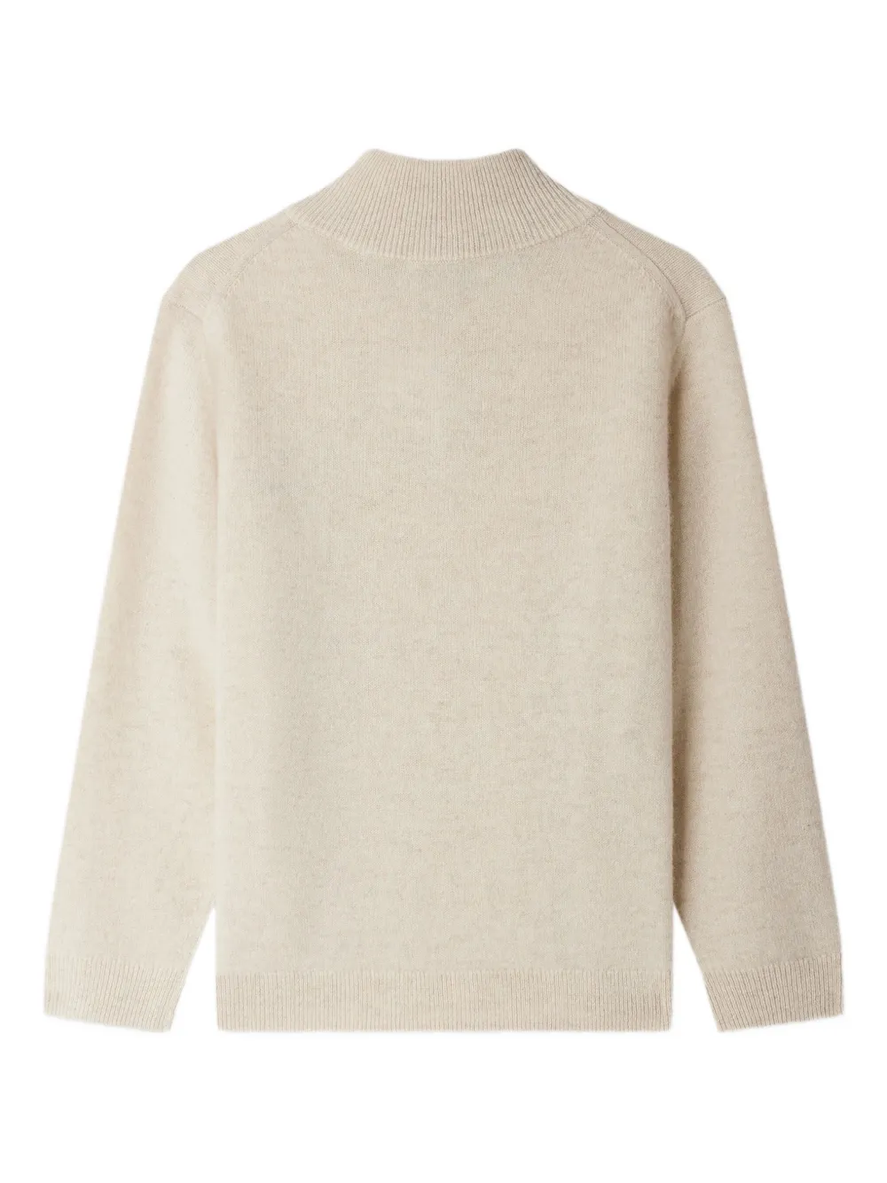 Bonpoint Gert trui met halve rits en hoge hals Beige