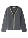 Bonpoint v-neck button-fastening cardigan - Grey