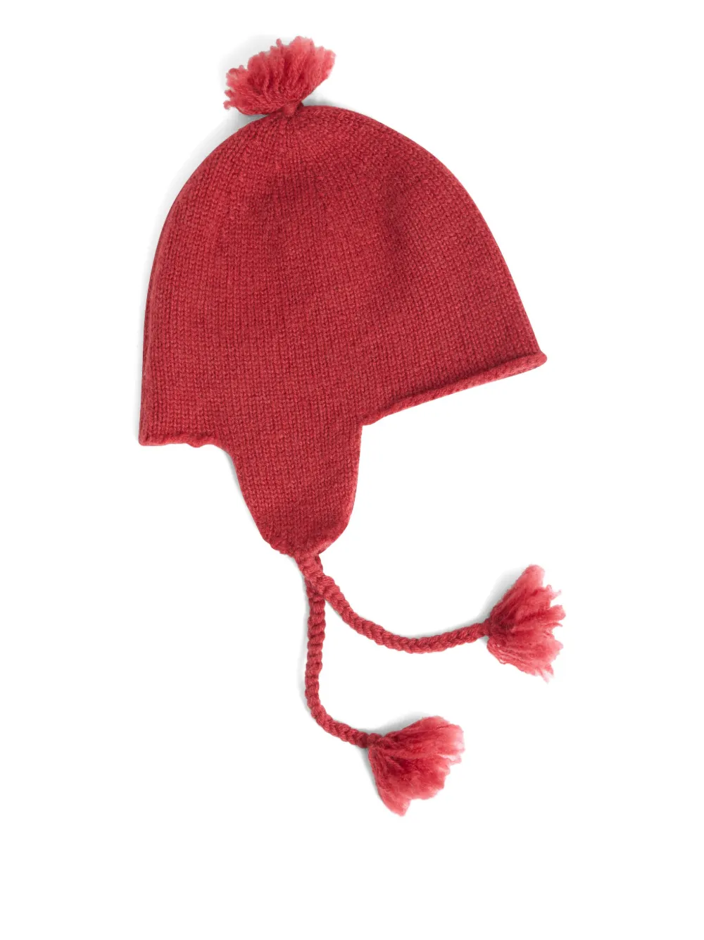 Bonpoint Tinna muts met oorkleppen en pompon Rood