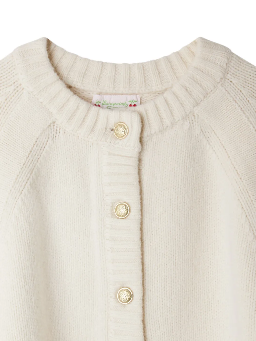 Bonpoint Wollen cape met knoopsluiting Wit