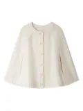 Bonpoint button-fastening wool cape - White
