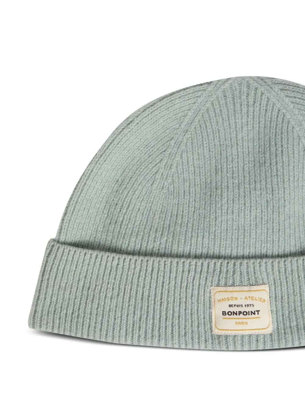 Bonpoint Benny geribbelde wollen muts Blauw