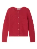Bonpoint diamond-quilted wool cardigan - Red