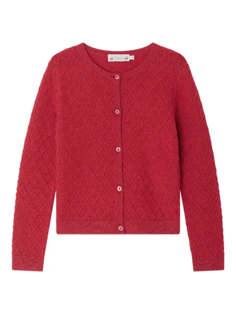 Bonpoint diamond-quilted wool cardigan