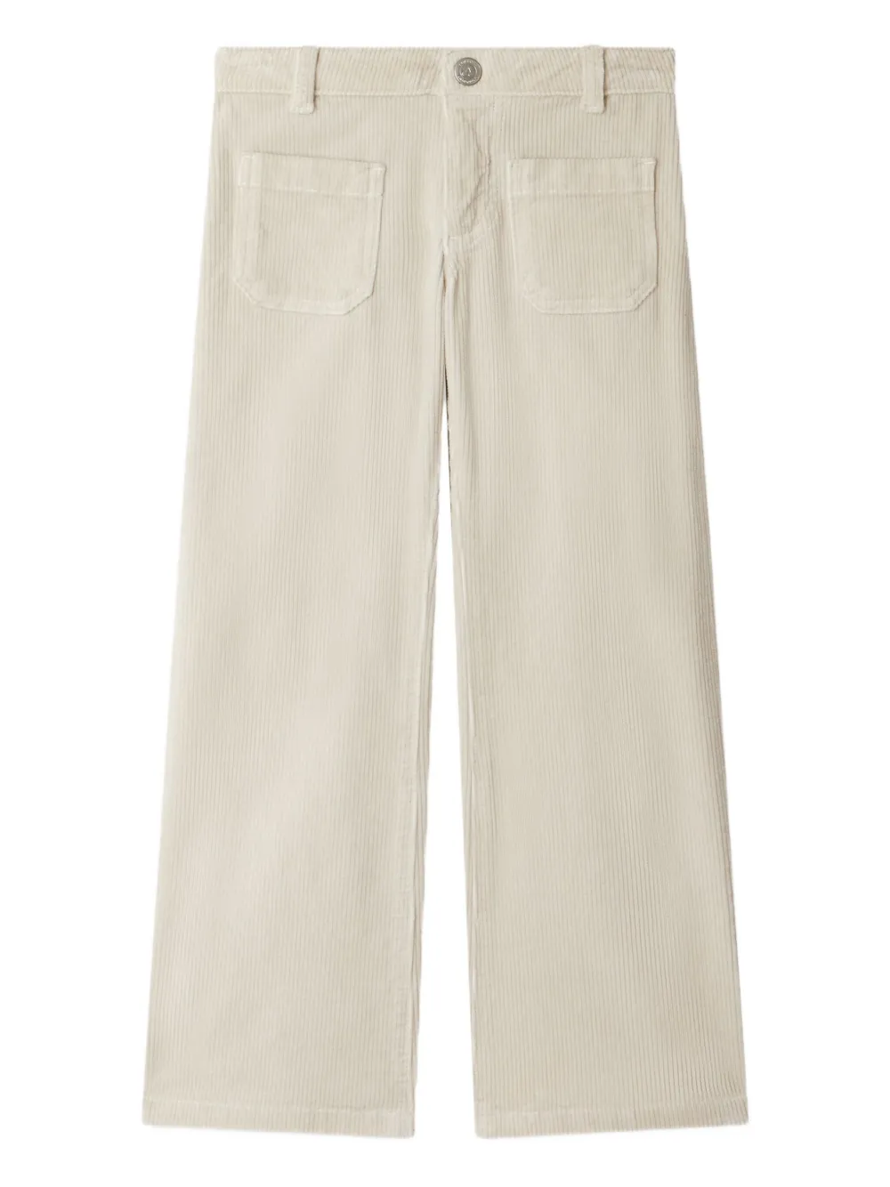 Bonpoint Ribfluwelen broek met opgestikte zak Beige