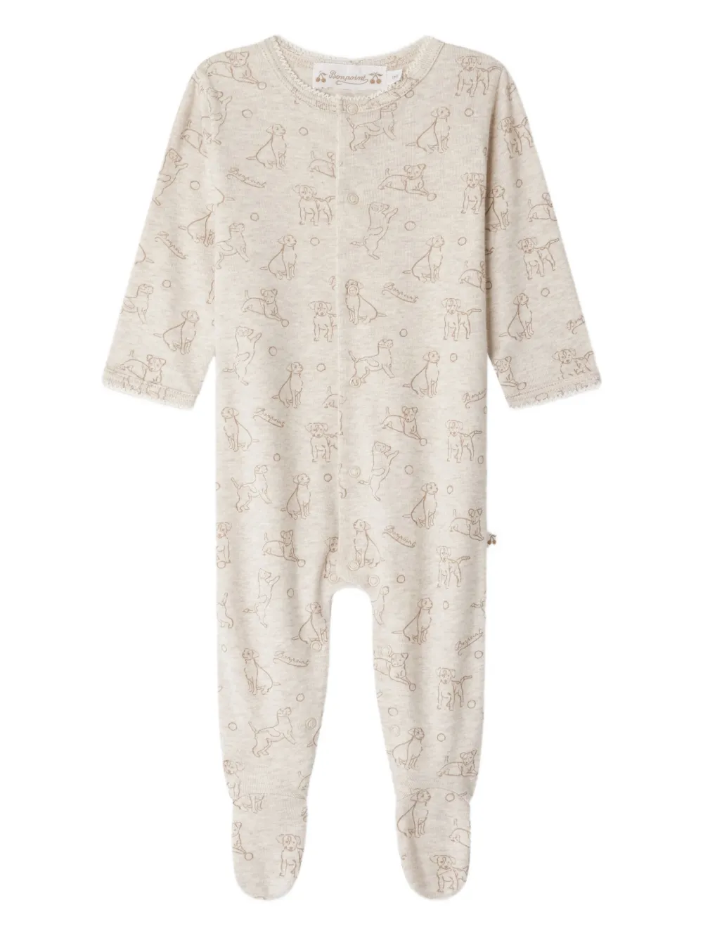 Bonpoint Pyjama met hondenprint Beige