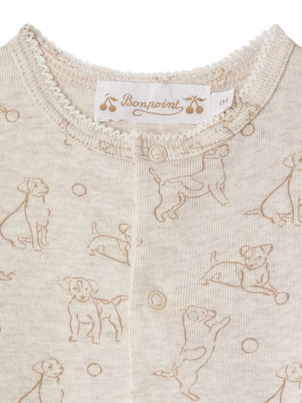 Bonpoint Pyjama met hondenprint Beige