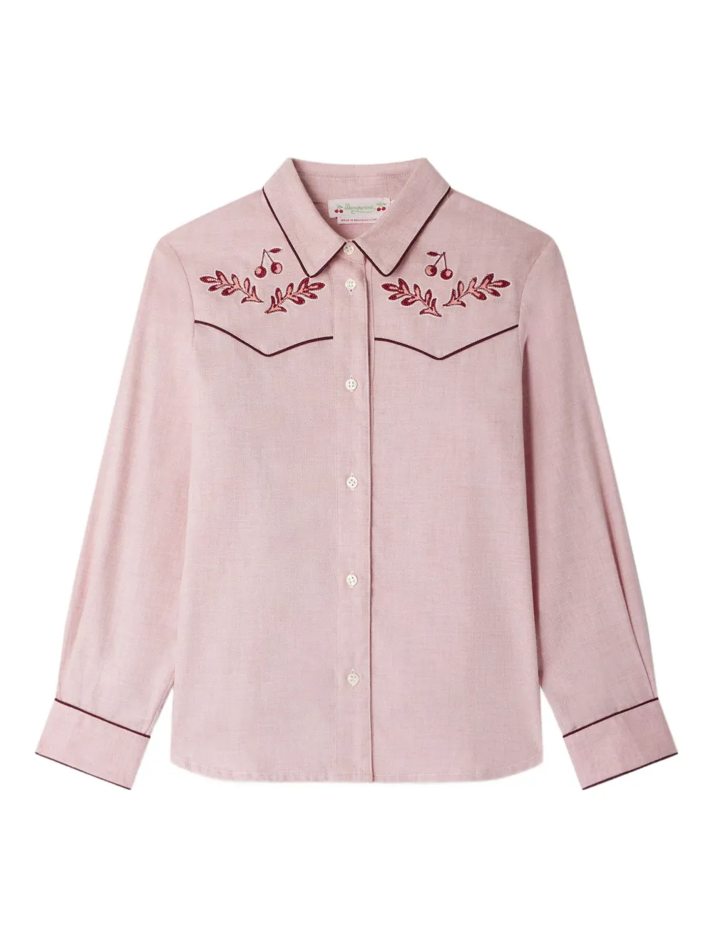 Bonpoint Jiggle embroidered-yoke shirt | Pink | Image 1