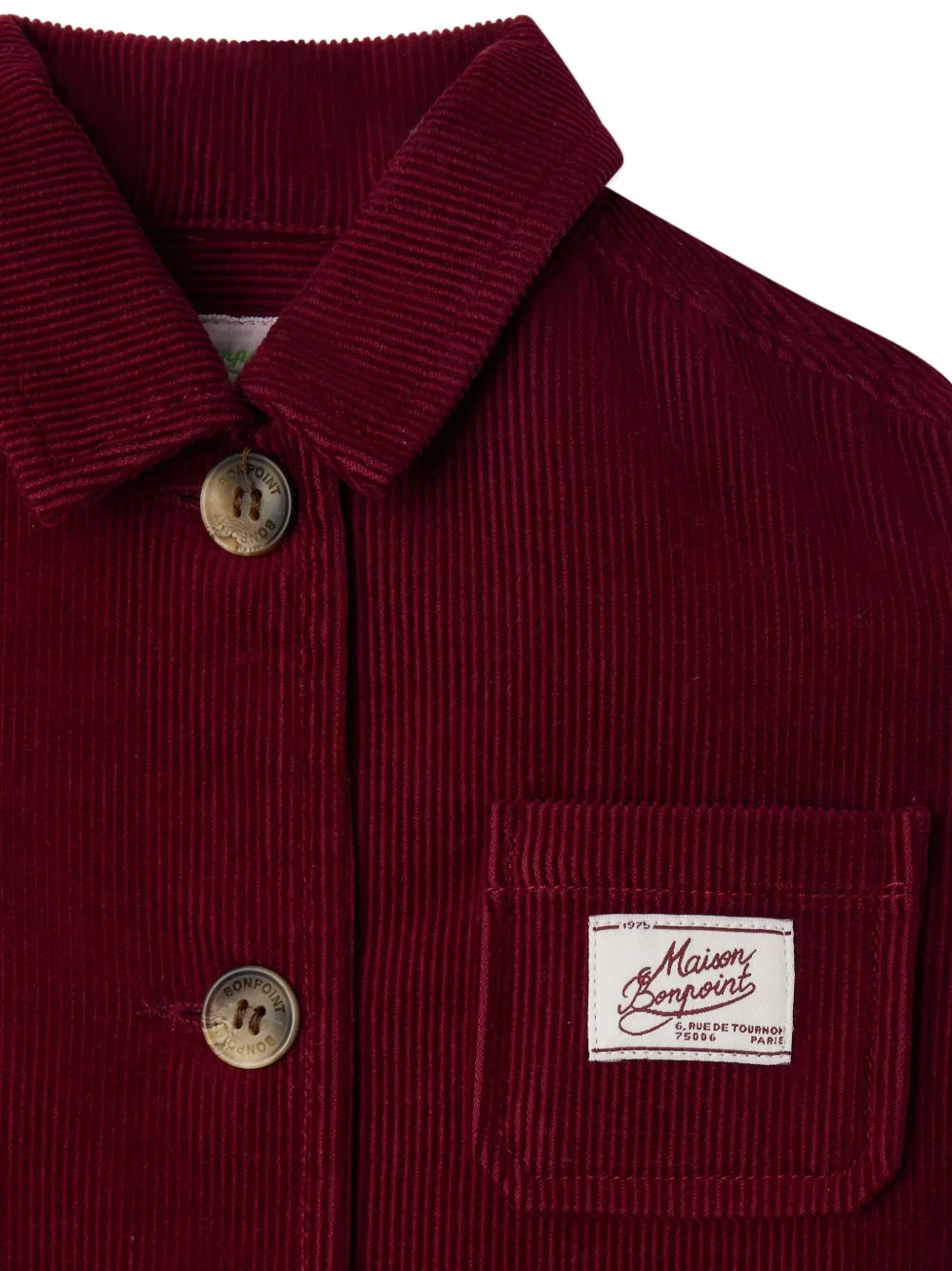 Bonpoint Ribfluwelen jack met patch Rood