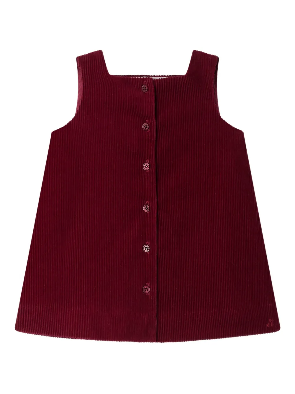 Bonpoint Ribfluwelen jurk met knopen - Rood