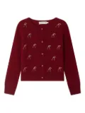 Bonpoint cherry-embellished cardigan - Red