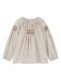 Bonpoint smocked checked blouse - Neutrals