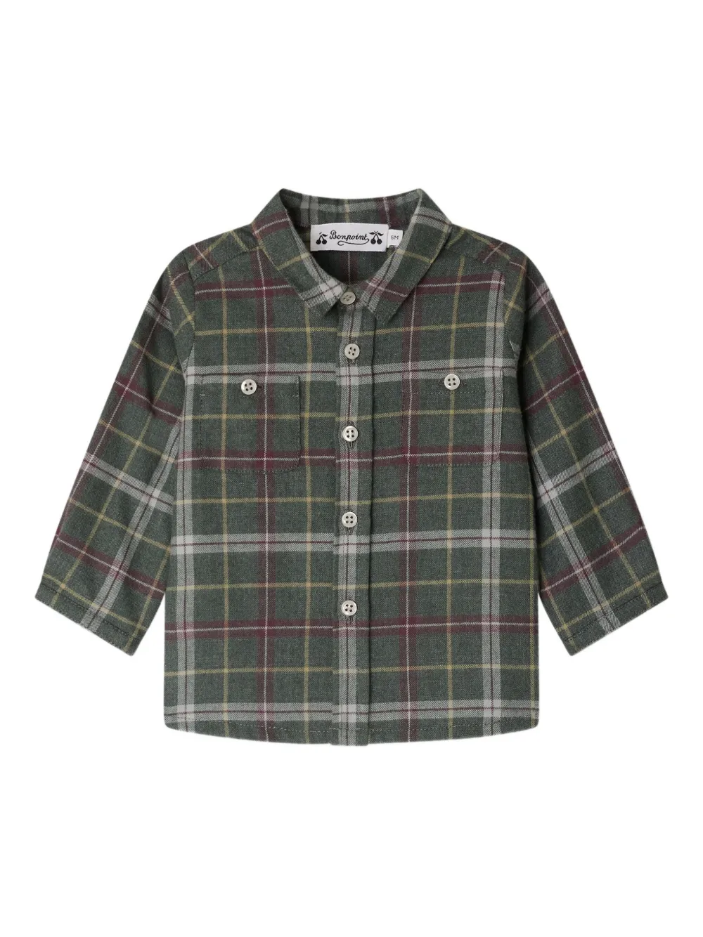 Bonpoint Geruit shirt met zak Groen