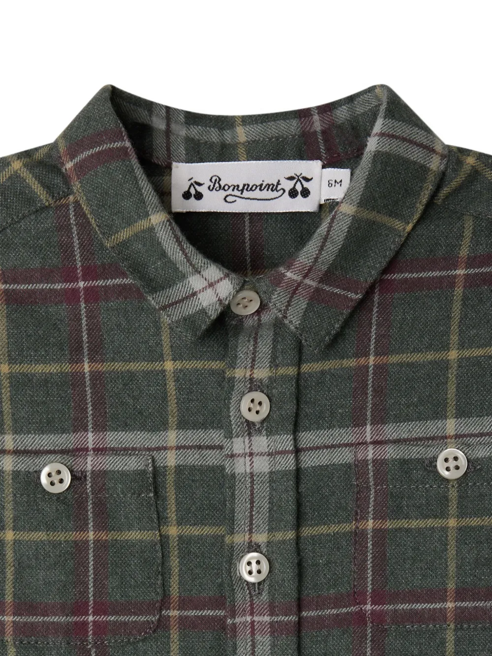 Bonpoint Geruit shirt met zak Groen