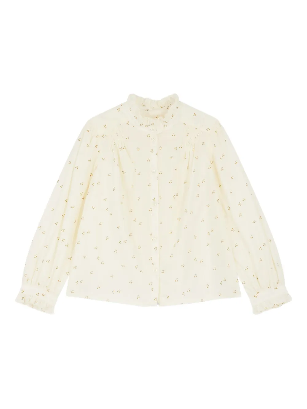 Bonpoint ruffled cherry-patterned blouse | Neutrals | Image 1