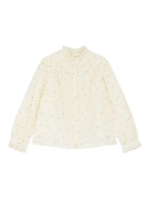 Bonpoint ruffled cherry-patterned blouse