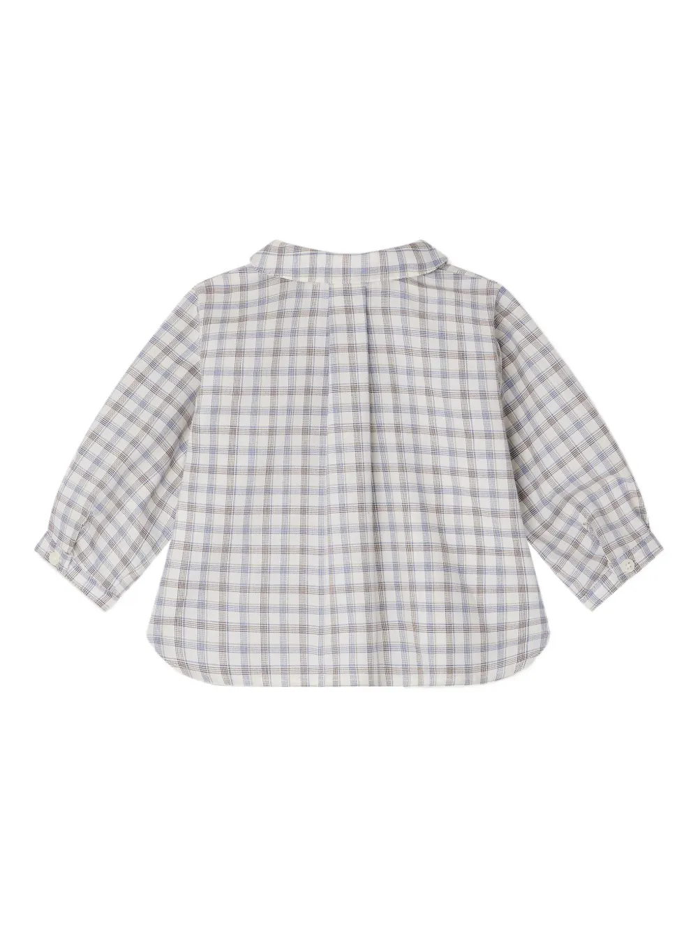 Bonpoint Geruit shirt met kraag Beige