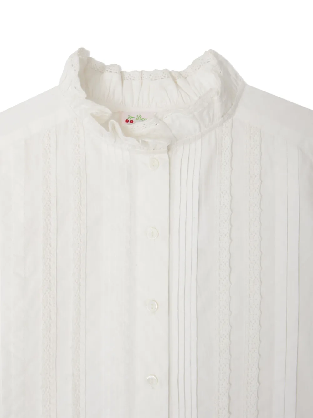Bonpoint Emelia Lace-trim Shirt In White