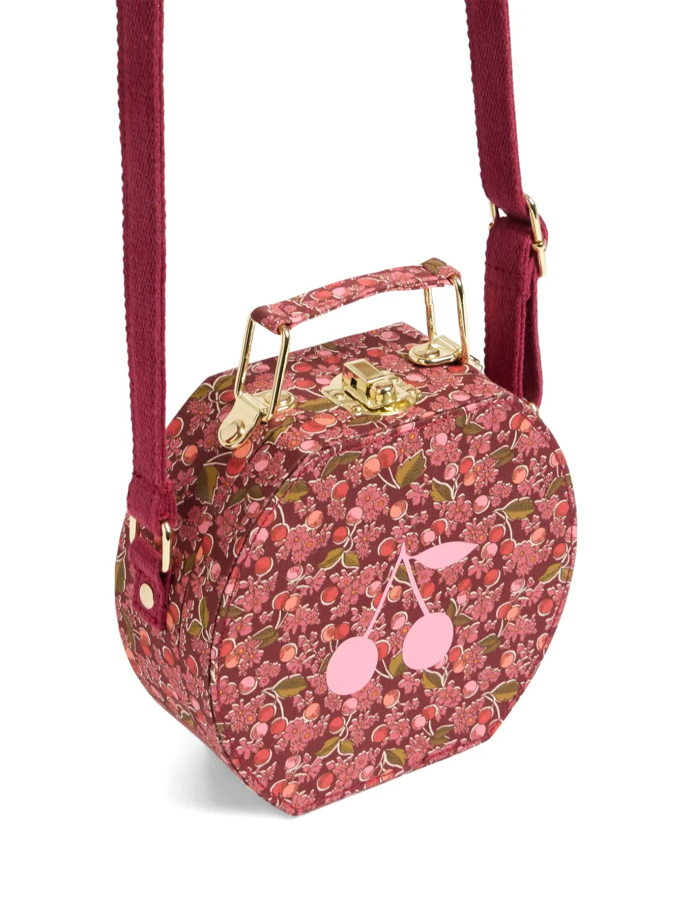 Bonpoint Jadore ronde schoudertas met kersenprint Roze