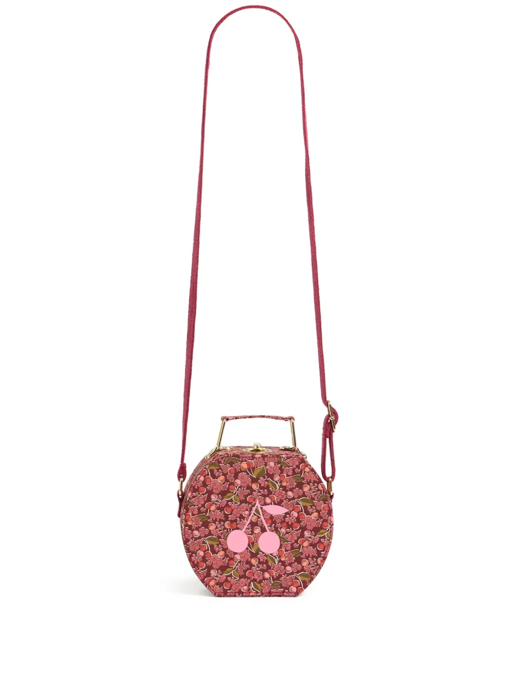 Bonpoint Jadore ronde schoudertas met kersenprint Roze
