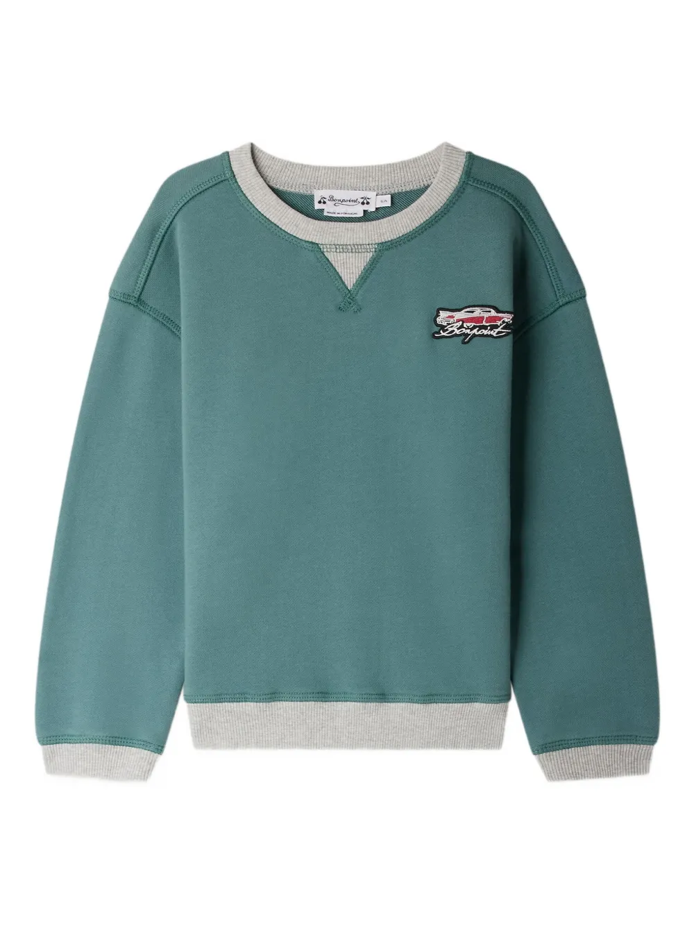 Bonpoint Erol sweater met geborduurde auto Groen