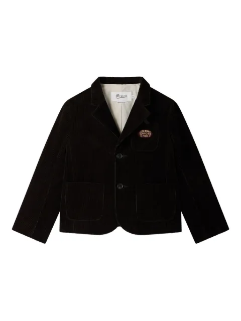 Bonpoint corduroy logo-patch blazer