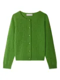 Bonpoint cable-knit button-up cardigan - Green