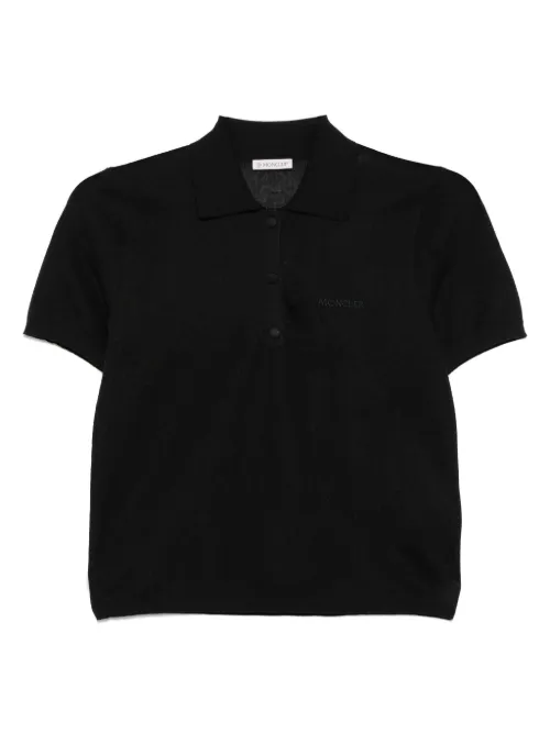 Moncler polo à logo brodé - Noir - Moncler - Modalova
