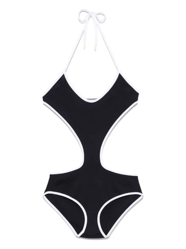関税込 MiuMiu Technical knit swimsuit Miu Miu technical-knit Swimsuit Top | Blue | FARFETCH PL