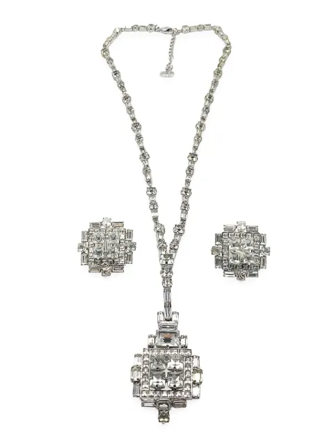 Christian Dior Pre-Owned aretes y collar con dije Art Deco 1970