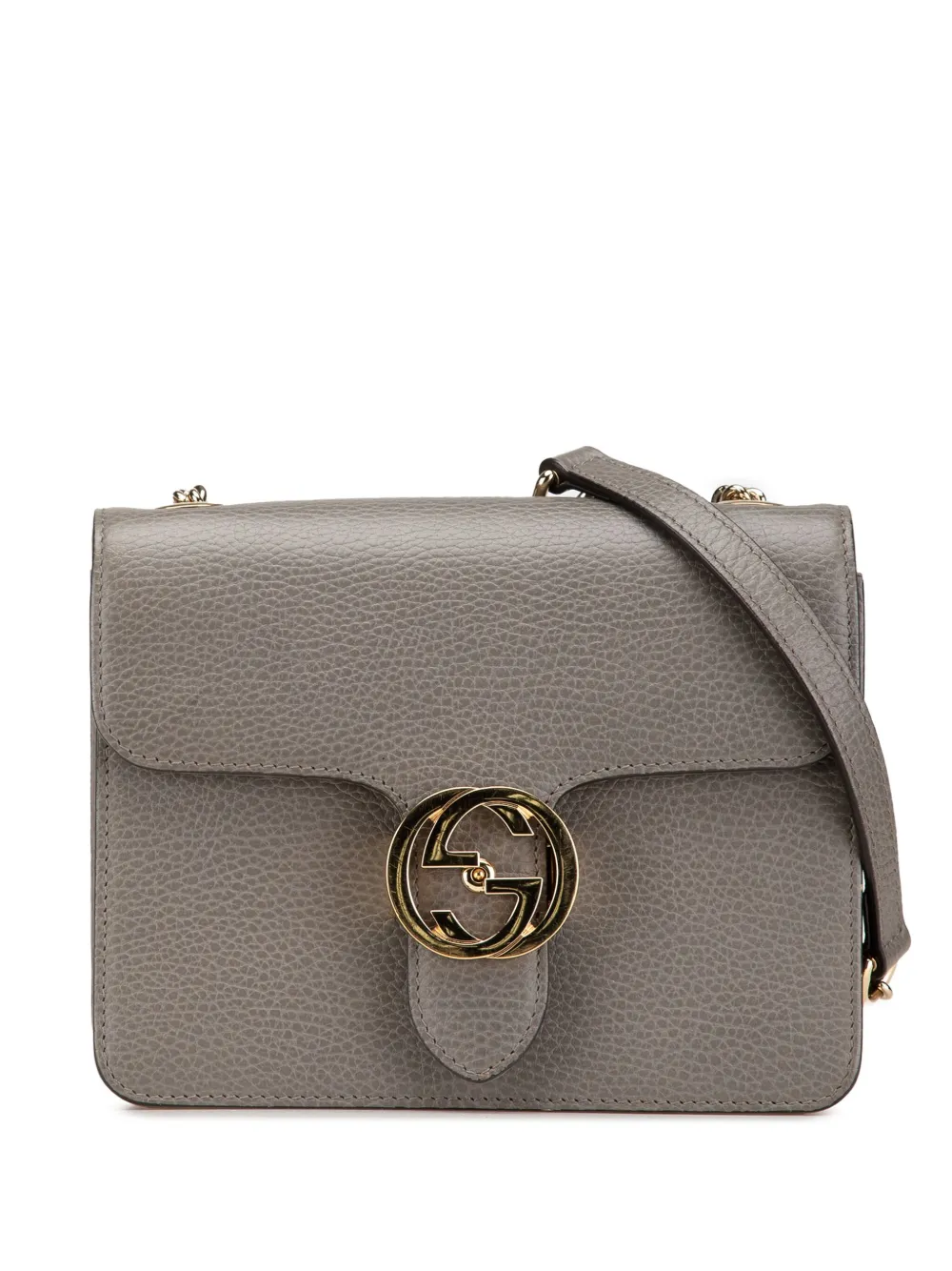Gucci Pre-Owned 2000-2015 スモール ダラー カーフスキン インターロッキングG ショルダーバッグ - グレー Gucci Pre-Owned 2000-2015 スモール ダラー カーフスキン インターロッキングG ショルダーバッグ - グレー