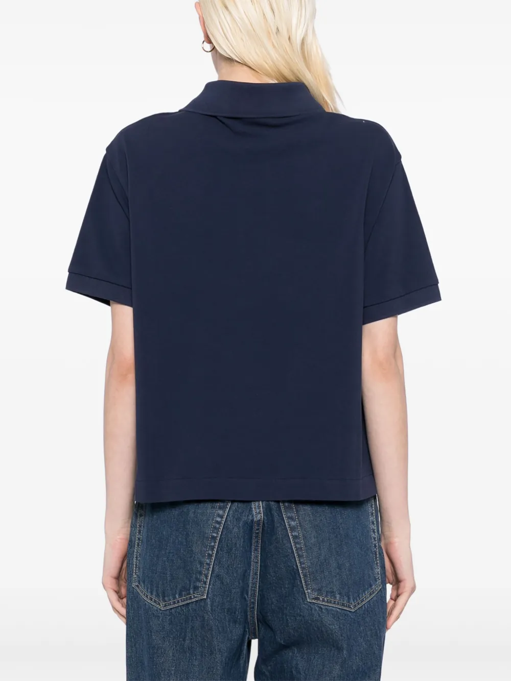 Sporty & Rich H&W piqué polotop met wapenschild Blauw