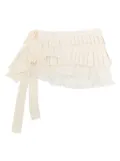 Rokh micro mini pleated skirt belt - Neutrals