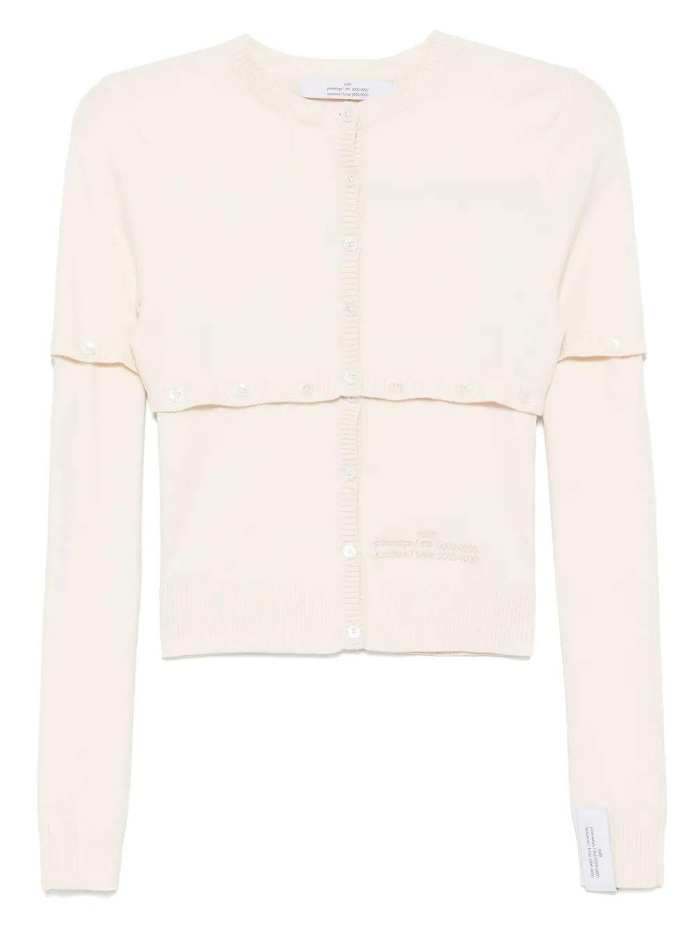 ROKH LOGO-EMBROIDERED CARDIGAN