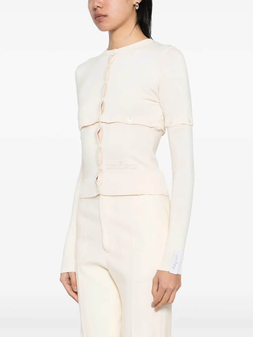 ROKH LOGO-EMBROIDERED CARDIGAN